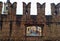 Battlements of the walls of the Castello Di Fontanellato,The Province of Parma, Italy