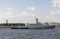 Battleship `Serpukhov` Board 563 on Neva river on Navy Day Parade