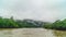 Batu Dinding, iconic landscape of limestone wall on the upper Mahakam riverbank. Beautiful landscape of karst