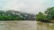 Batu Dinding, iconic landscape of limestone wall on the upper Mahakam riverbank. Beautiful landscape of karst