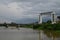 The Batu Kawa Waterfront Riverside Park, landmark sky bridge