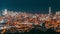 Batumi, Adjara, Georgia. Aerial View Of Urban Cityscape Skyline At Night. evening night time lapse.