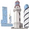 Batumi. Lighthouse, skyscrapers, alphabet.