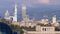 Batumi, Panoramic view from a tall multi-storey building. Various buildings, roofs, houses, embankment by the Black Sea.