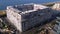 Batumi, Panoramic view from a tall multi-storey building. Various buildings, roofs, houses, embankment by the Black Sea.