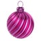 Bauble Christmas ball decoration striped violet pink