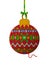 Bauble symbol of knitted fabric with ornament
