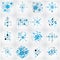 Bauhaus art composition. Set of blue modular vector wallpapers w