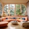 Bauhaus interior design in soft pastel colours and natural light