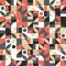 Bauhaus seamless retro pattern, vintage tile abstract background