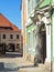 Bautzen, Saxony, Germany - 2018/04/18: old town with traditional mustard restaurant