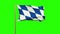 Bavaria flag waving in the wind. Green screen