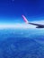 Bavaria, Germany - June 28, 2019: Airbus A321 plane of Wizz Air flying over Alps mountains