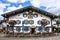 Bavaria, Germany. Painting house in village Oberammergau, Hotel