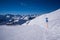 Bavarian alps mountain top in winter blue ski slope
