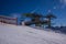 Bavarian alps mountain top in winter ski lift top