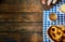 Bavarian breakfast with pretzel, sausage, coffee