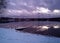 Bavarian countryside,winter landscape - lake of Eching by nigh