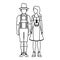 Bavarian couple avatar in black and white