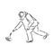 bavarian curling sport, vector sketch . Vector element of winter ice sports.