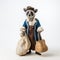Bavarian-dressed Lemur Posing With Potato Sack In Studio Photoshoot