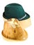 Bavarian felt hat on linden wooden block