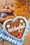 Bavarian gingerbread heart with beer