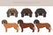 Bavarian mountain scent hound clipart. Different coat colors and poses set