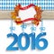 Bavarian Oktoberfest Wooden Banner Foliage 2016