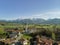 Bavarian village with beautiful landscape close to the alps