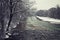 Bavarian winter landscape, Isar river and snow