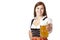 Bavarian woman holding Oktoberfest beer stein