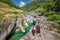 Bavona river with Swiss Alps in canton Ticino, Bavona valley, Switzerland, Europe