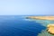 Bay with blue water in Ras Muhammad National Park in Egypt