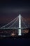 Bay Bridge illuminated at night, San Francisco, California