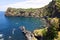 Bay and fishery harbor at Capelas, Sao Miguel, Azores