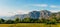 Bay of Kotor with bird`s-eye view. The town of Kotor, Muo, Prcan