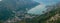 Bay of Kotor with bird`s-eye view. The town of Kotor, Muo, Prcan