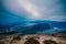 Bay of Kotor with bird`s-eye view. The town of Kotor, Muo, Prcan