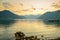 Bay of Kotor in Evening. Panorama of Boka-Kotorska bay, Montenegro.