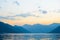 Bay of Kotor in Evening. Panorama of Boka-Kotorska bay, Montenegro.