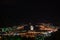 Bay of Kotor at night. View from Mount Lovcen down towards Kotor in Montenegro