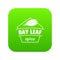 Bay leaf spice icon green vector