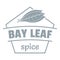 Bay leaf spice logo, simple gray style