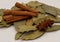 Bay leaves, cinnamon and star anise