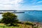 The bay of Roscoff with the harbour and the Island of Batz