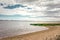 Bay with sand and grass at Jamaica bay wildlife refuge