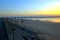 Bay of St. Louis western shore with the bridge and rising sun