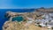 Bay of St. Paul. View from the acropolis of the city of Lindos.