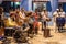 BAYAMO, CUBA - JAN 30, 2016: Local music band performs on a pedestrian street in Bayamo